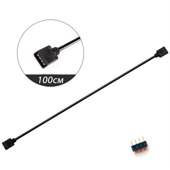Удлинитель RGB 12v4pin 1 в 1, 100см 474 - фото 4368
