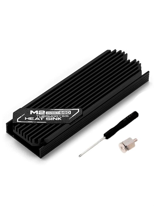 Радиатор для SSD M.2nvme 2280 аллюминиевый черный 98 - фото 5894