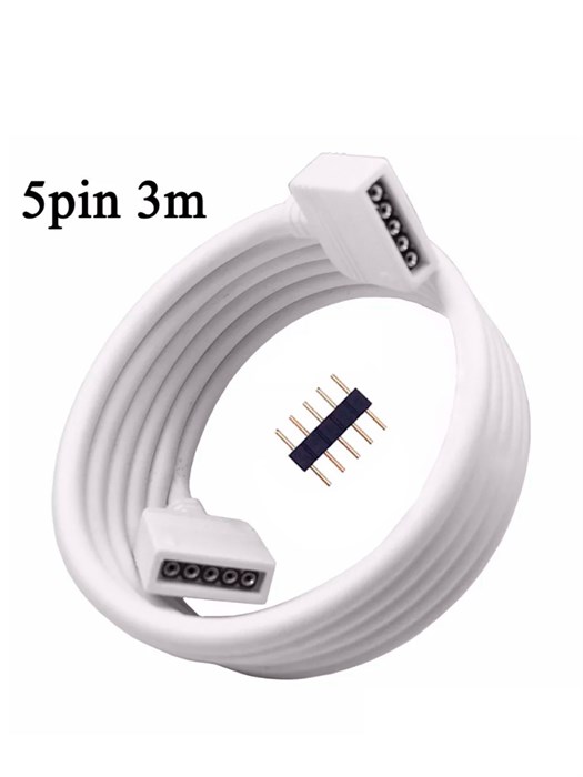кабель RGBW 5pin 3 метра белый 851 - фото 5916
